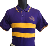 Fanwear: Purple and Gold Chest Stripe Polo