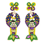 Mardi Gras Jeweled Crawfish Earrings
