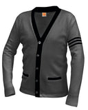 Unisex Adult Contrasting Trim Varsity Cardigan - By Poree's Embroidery