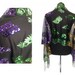 Mardi Gras theme Sequined Shawl Purple Green Gold Fringe Oblong SCARF MASQUERADE COSTUME Sexy table runner tree skirt - By Poree's Embroidery