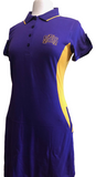 Fanwear: Ladies Purple and Gold Side Panel Polo Dress - Poree's Embroidery