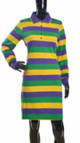 The Traditional Mardi Gras Striped Polo Shirt Dress - Poree's Embroidery