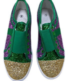 Mardi Gras Glitter Slip-On Tennis Shoes