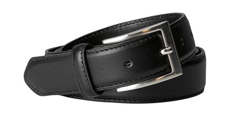Leather Dress Belt with Nickel Buckle (1¼")  | Poree's Embroidery