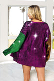 Mardi Gras Metallic Cardigan Sweater