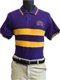 Fanwear: Purple and Gold Chest Stripe Polo