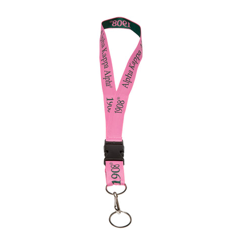 Alpha Kappa Alpha Pink Lanyard – AKA Sorority Keychain and ID Badge Holder