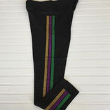 Mardi Gras Striped Rhinestone Leggings