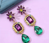Mardi Gras Jeweled Earrings By Poree’s Embroidery 