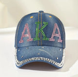 Alpha Kappa Alpha Rhinestone Baseball Cap