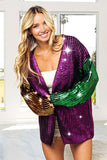 Mardi Gras Metallic Cardigan Sweater