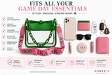 Alpha Kappa Alpha® Inspired Clear Stadium Crossbody Bag with Chain & Adjustable Strap