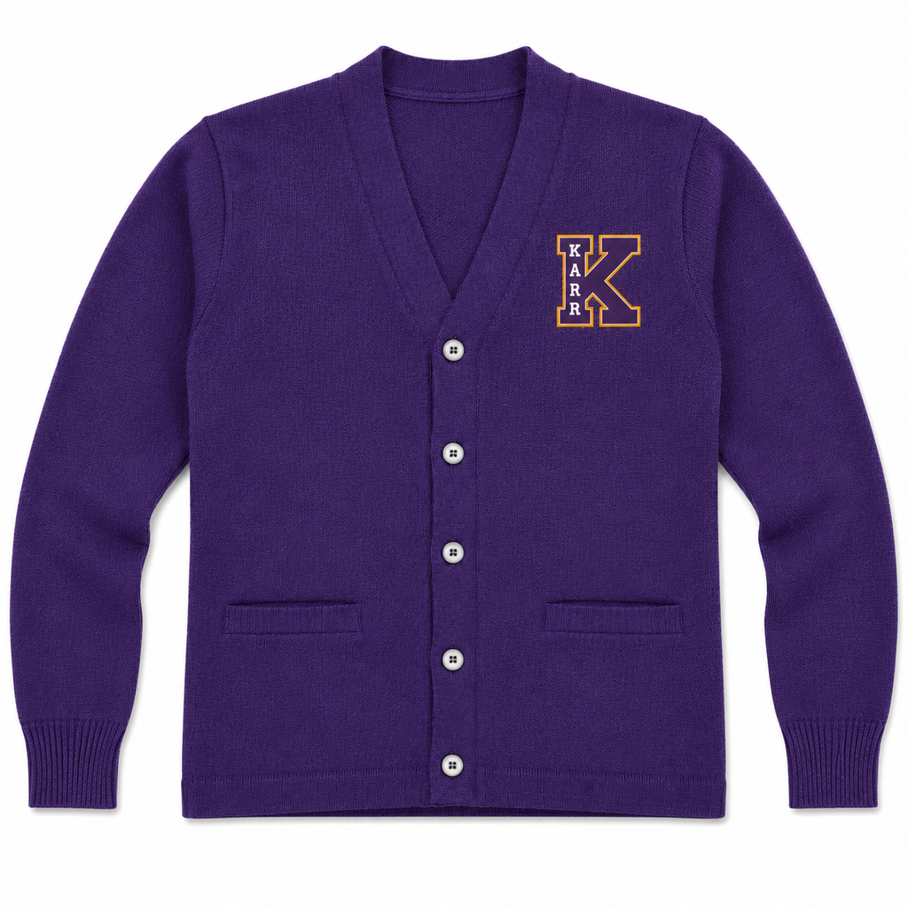 Edna Karr Cardigan Sweater – Grey, Purple & More | Poree's Embroidery
