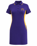 Ladies Purple & Gold Side Panel Polo Dress – St. Augustine Fanwear | Poree's Embroidery