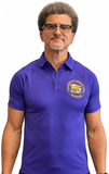St. Augustine High School Alumni Polo Shirt | Purple Knight Embroidered Polo (White, Purple, Black)