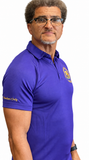 St. Augustine High School Alumni Polo Shirt | Purple Knight Embroidered Polo (White, Purple, Black)