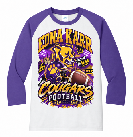Edna Karr Football 3/4-Sleeve T-Shirt