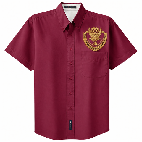 McDonogh 35 Uniform Shirt | Short Sleeve Twill Oxford | Poree’s Embroidery