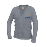 New Orleans Science and Math Cardigan Sweater (Royal Blue or Black) By Poree's Embroidery
