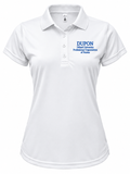 DUPON royal blue women's polo with white embroidered left chest logo