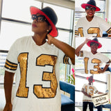 New Orleans Saints Inspired #13 White V-Neck Jersey By Poree's Embroidery