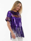 Gameday Fringe Sequin Top (2 Colors)