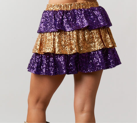 Game Day Sequin Mini Skirt - By Poree's Embroidery
