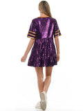 Gameday Jersey Stye Sequin BabyDoll Dress