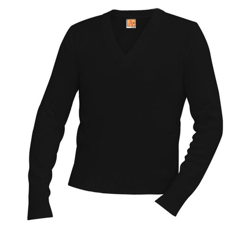 Black Pullover V-neck Sweater - By Poree's Embroidery