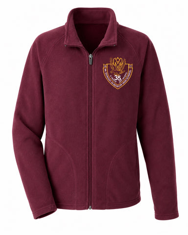 Burgundy InspireNOLA McDonogh 35 fleece jacket with embroidered school crest