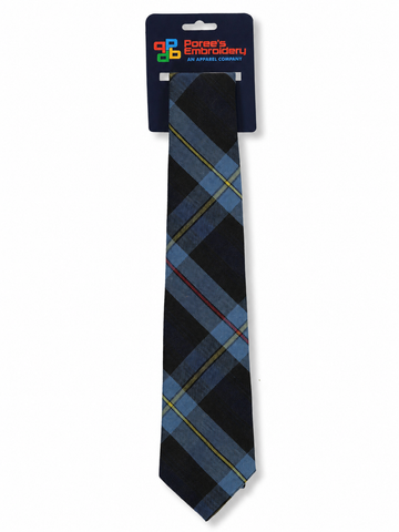 Plaid #57 four-in-hand school tie for Sophie B. Wright and L.B. Landry in Poree’s Embroidery packaging