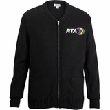 Black Regional Transit Authority RTA full zip cardigan with embroidered logo on right chest
	