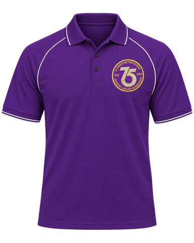 St. Augustine High School 75th Diamond Jubilee purple polo shirt