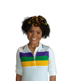 Mardi Gras Sequin Striped Turban - Poree's Embroidery