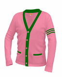 Unisex Adult Contrasting Trim Varsity Cardigan - By Poree's Embroidery