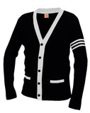 Unisex Adult Contrasting Trim Varsity Cardigan - By Poree's Embroidery