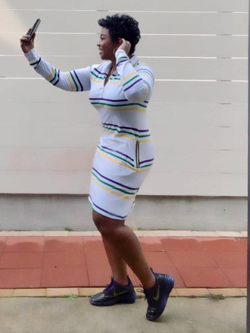 mardi gras shirt dress Mardi Gras Striped Shirt Dress