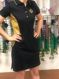 The Black and Gold Side Panel Dress - Poree's Embroidery