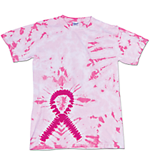 Breast Cancer Tie-Dye T-Shirt - Poree's Embroidery