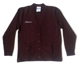 DeLaSalle High School Burgundy Cardigan Sweater - Poree's Embroidery