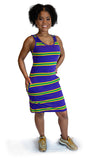 Mardi Gras Rugby Striped Tank Dress - Poree's Embroidery