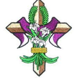 Easter Fleur De Lis Cross Embroidery File - By Poree's Embroidery