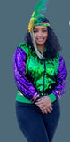 Mardi Gras Sequin Bomber Jacket - By Poree's Embroidery