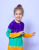 Mardi Gras Youth Tie Dye Dress - Poree's Embroidery