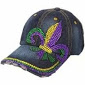 Mardi Gras Fleur de Lis Sequin Cap (Two Colors) - Poree's Embroidery