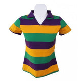 Mardi Gras Ladies V-Neck Polo (Slim Fit) - Poree's Embroidery