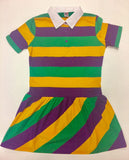 Mardi Gras Fit to Flare Women's Polo Shirt Dress (Slim Fit) - Poree's Embroidery