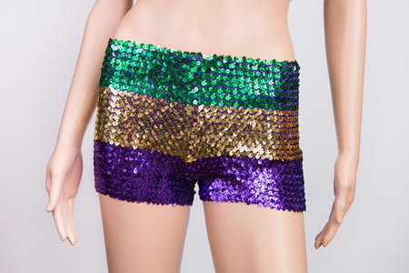 Mardi Gras Sequined Shorts - Poree's Embroidery