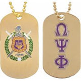 Omega Psi Phi Gold Dog Tags - Poree's Embroidery