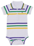 Mardi Gras Infant Thin Striped Romper - Poree's Embroidery